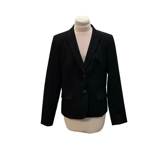 CALVIN KLEIN Black Blazer Two Button Closure SIZE 10 Office Work Career School - Picture 1 of 6